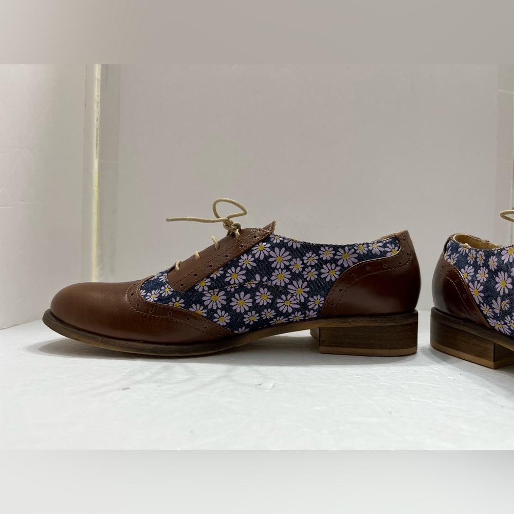 Julia Bo handmade floral print Hudson Oxford shoes Size 38 - Picture 7 of 12